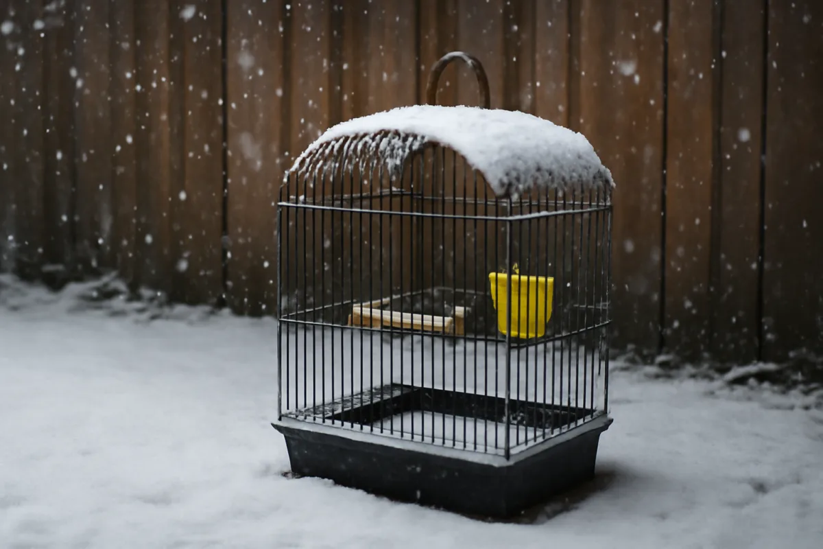 Si può lasciare la gabbia all’esterno d’inverno? Rischi e precauzioni indispensabili