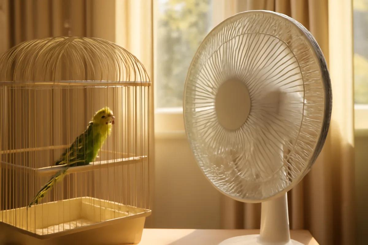 Ventilatore in estate: beneficio o rischio per gli uccelli in gabbia?